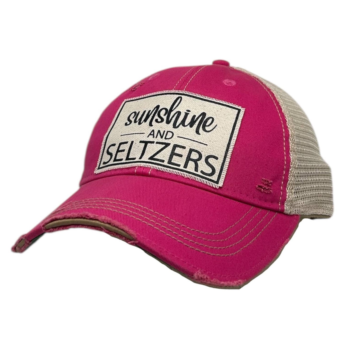 Trucker Hat Baseball Cap - Sunshine & Seltzers Distressed - Girls Trip Goods
