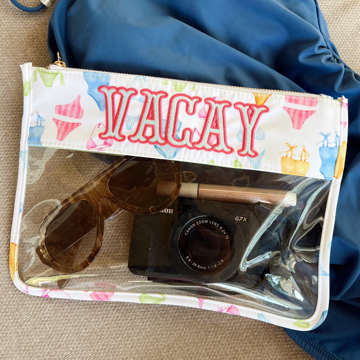 Vacay Waterproof Clear Pouch - Beach Bag for Phone & Valuables | 11.5x8" - Girls Trip Goods