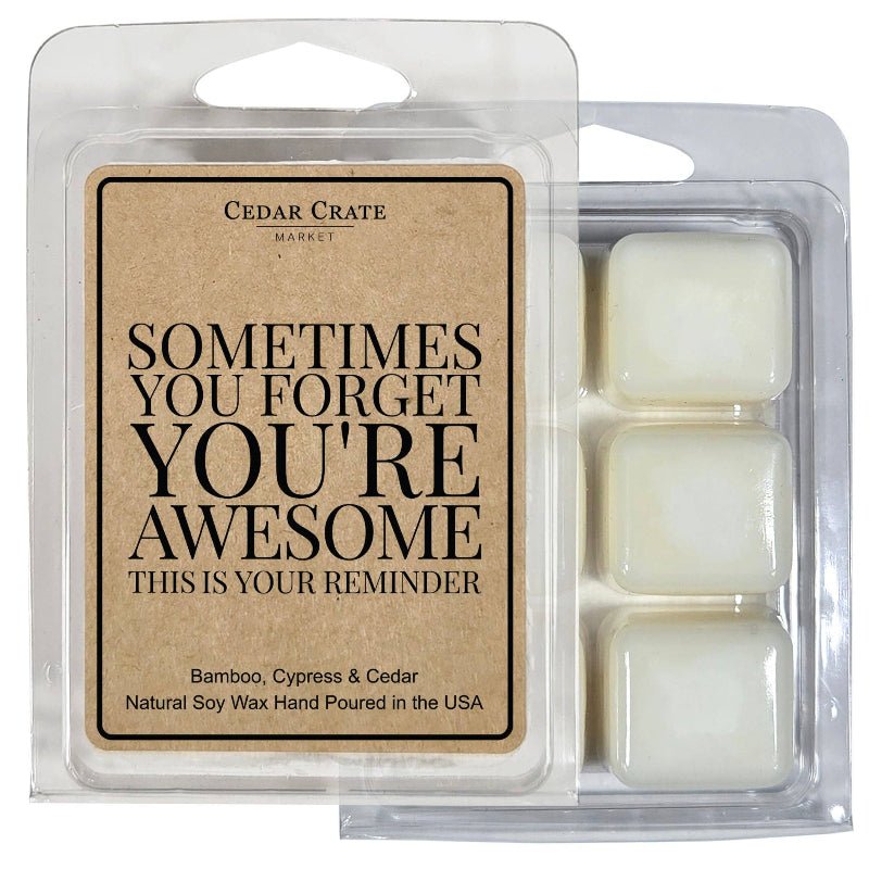 "You're Awesome" Reminder Wax Melts | Bamboo Cypress Musk | 6-Pack Soy Wax Melts - Girls Trip Goods